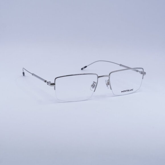 🕶️ New Montblanc MB0113O 001 Eyeglasses - Silver Frame 56mm - Picture 1 of 10